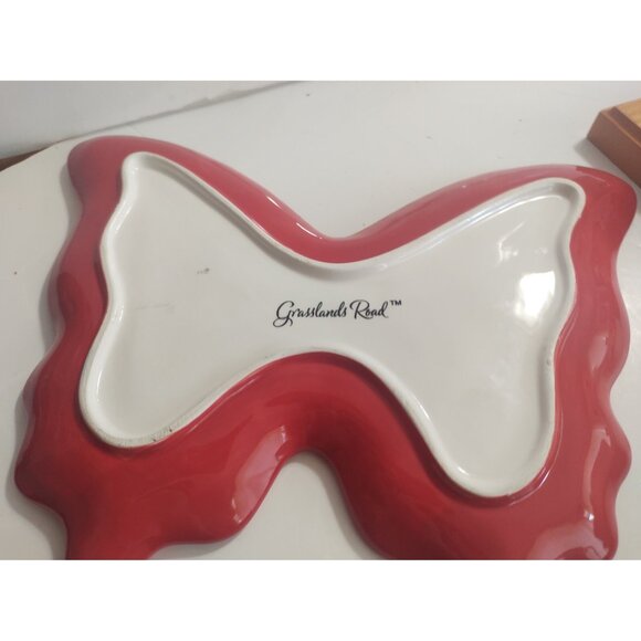 Hand painted Butterfly Serving Plate by Grasslands Road - Picture 7 of 7
